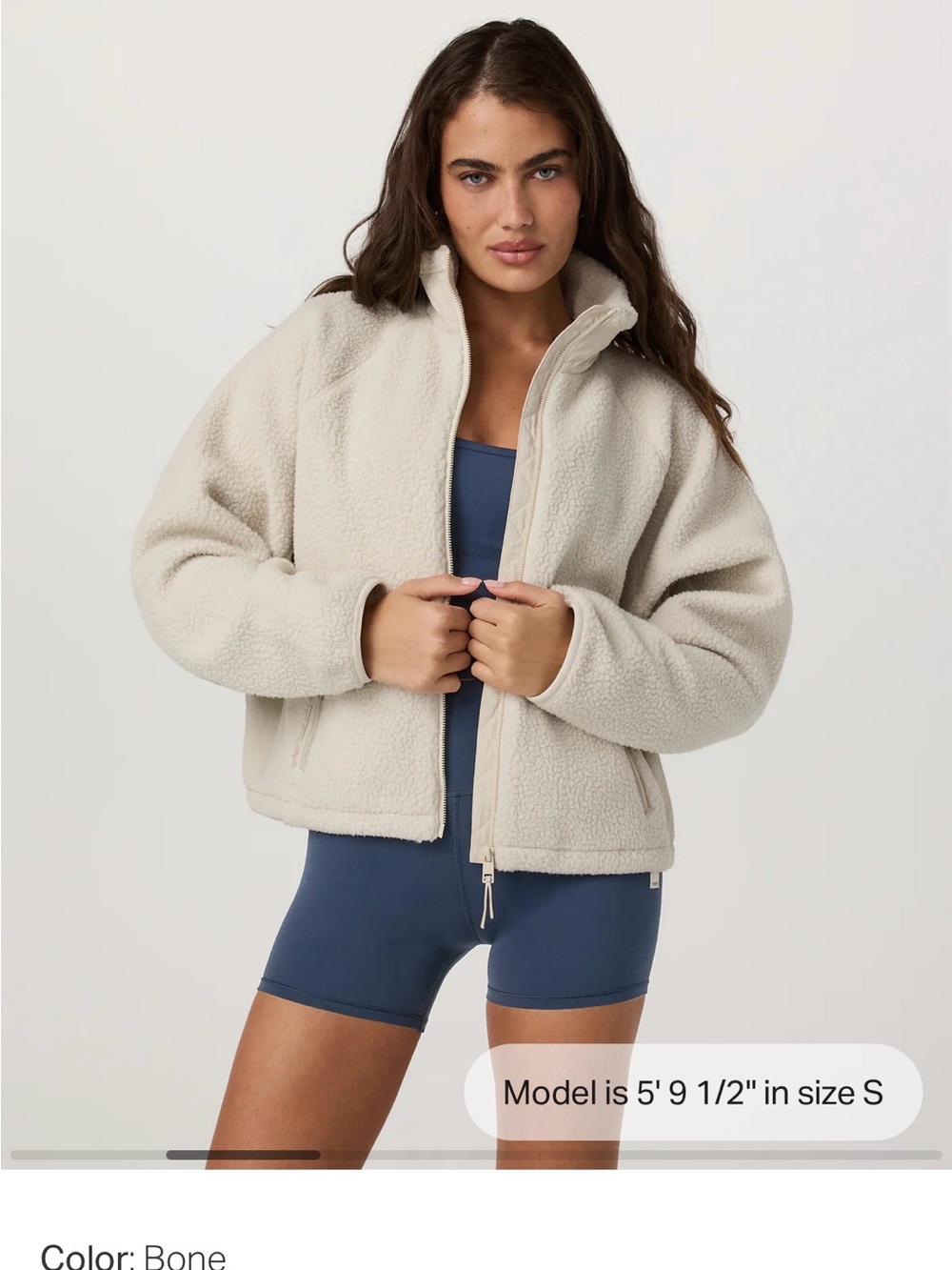 Vuori Bone Sherpa Zip Jacket - Cream Teddy Fleece